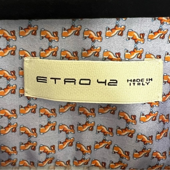Etro Rabbit Print Button Down Shirt - Picture 4 of 6